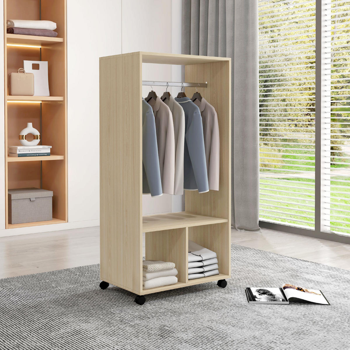 KLEIDERSCHRANK Braun 1 Stück - Braun, Naturmaterialien (40/128/60cm) - GiPP
