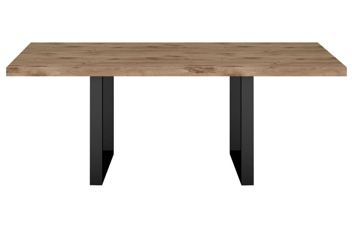 ESSTISCH Elgin 3 210x80x100 Metall+Holzwerkstoff Schwarz/Viking Oak - Eichefarben/Schwarz, Holzwerkstoff (210/100/80cm) - 58aufmkessel