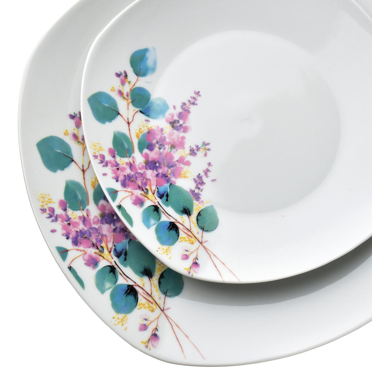 GESCHIRR-SET Lea 16-tlg Violett 30/30/40cm Porzellan - Violett, Keramik (30/40/30cm) - Mondex