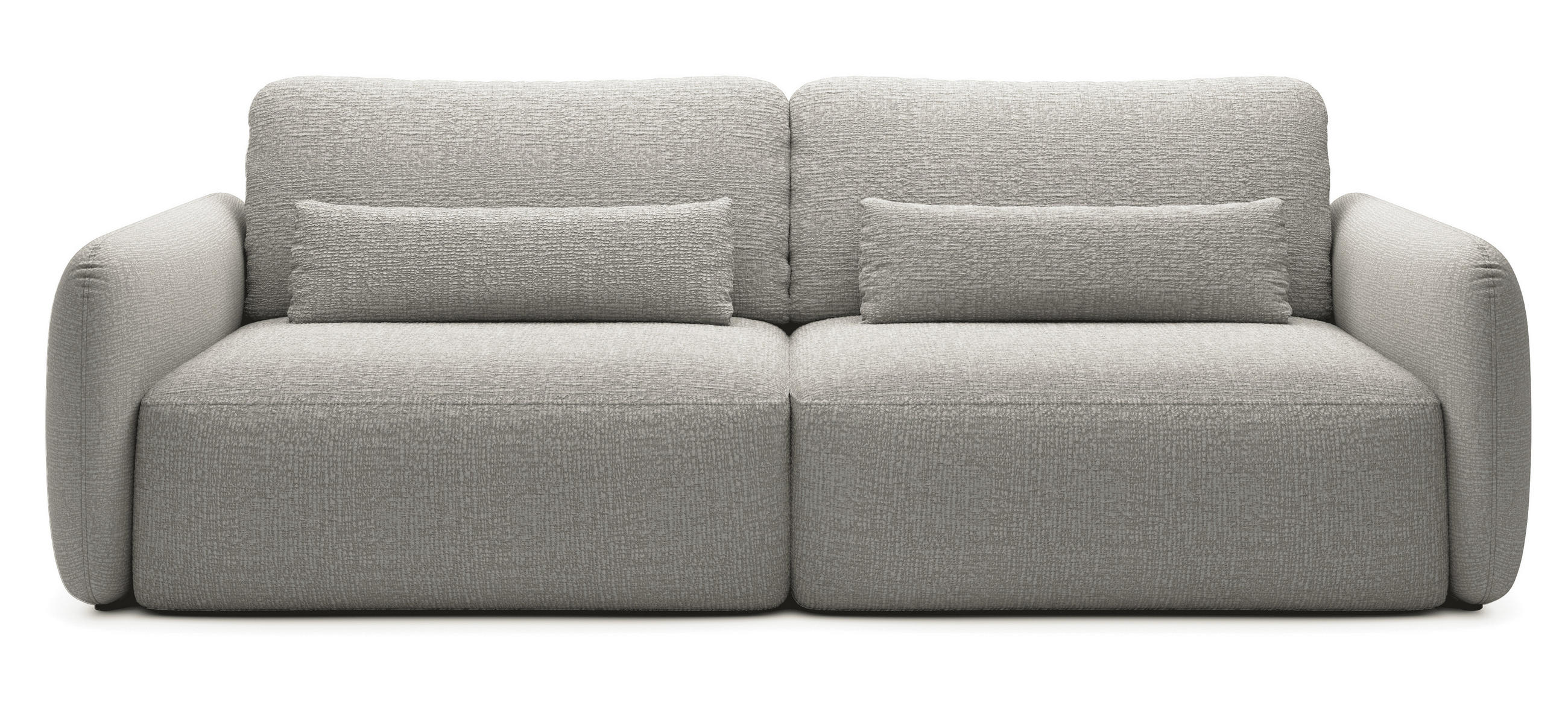 SCHLAFSOFA 240 cm Lumina, Chenille, Bettkasten, Hellgrau - Hellgrau, Holz (238/87/103cm) - Emporius