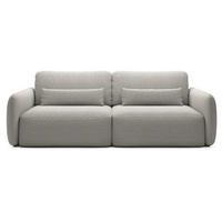 SCHLAFSOFA 240 cm Lumina, Chenille, Bettkasten, Hellgrau - Hellgrau, Holz (238/87/103cm) - Emporius