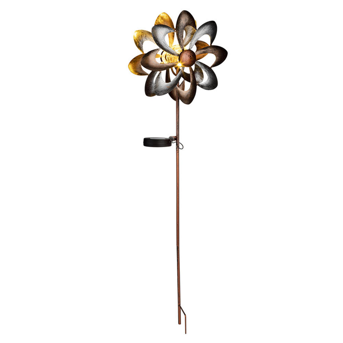 SOLARLEUCHTE Blumen-Design Braun, LED, 92 cm - Braun, Glas (23/12.5/92cm)