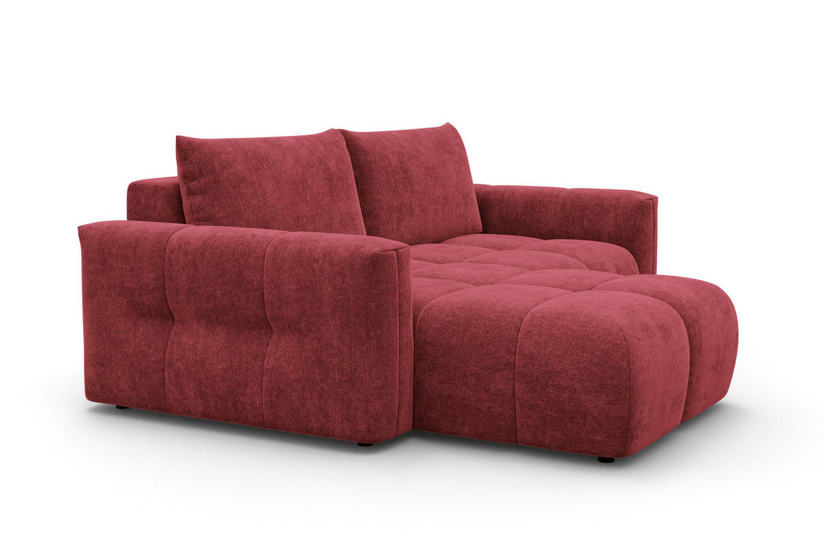 ECKSOFA VERONA 3-Sitzer links, Dunkelrot - Schwarz/Dunkelrot, Holz/Textil (224/173cm) - Courtois Laville