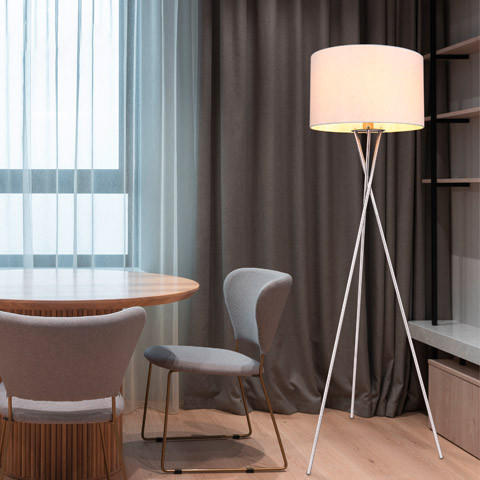 Dreibein-Stehlampe silber