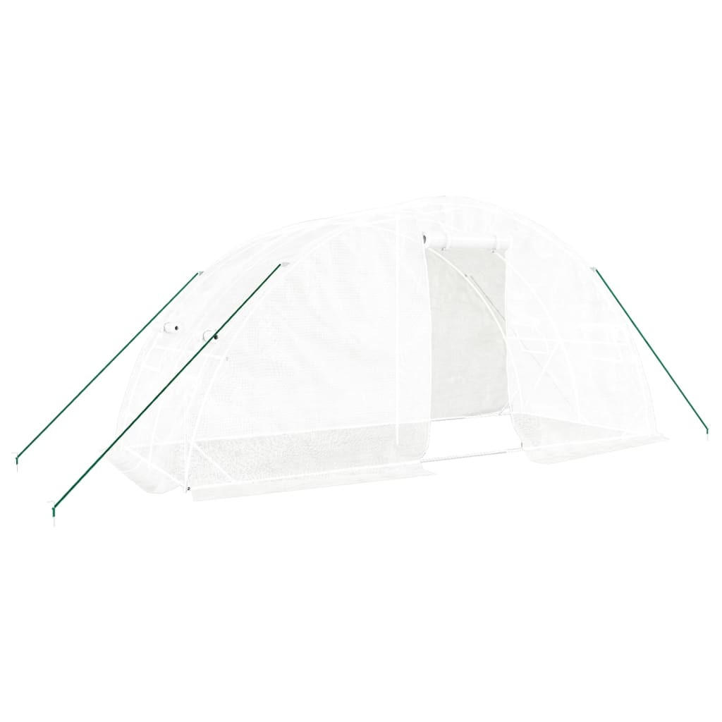 GEWÄCHSHAUS mit Stahlrahmen Weiß 10 m² 5x2x2,3 m - Weiß, Kunststoff (5/2.3/500cm)
