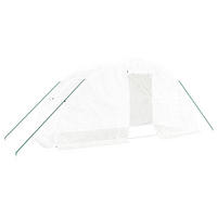 GEWÄCHSHAUS mit Stahlrahmen Weiß 10 m² 5x2x2,3 m - Weiß, Kunststoff (5/2.3/500cm)