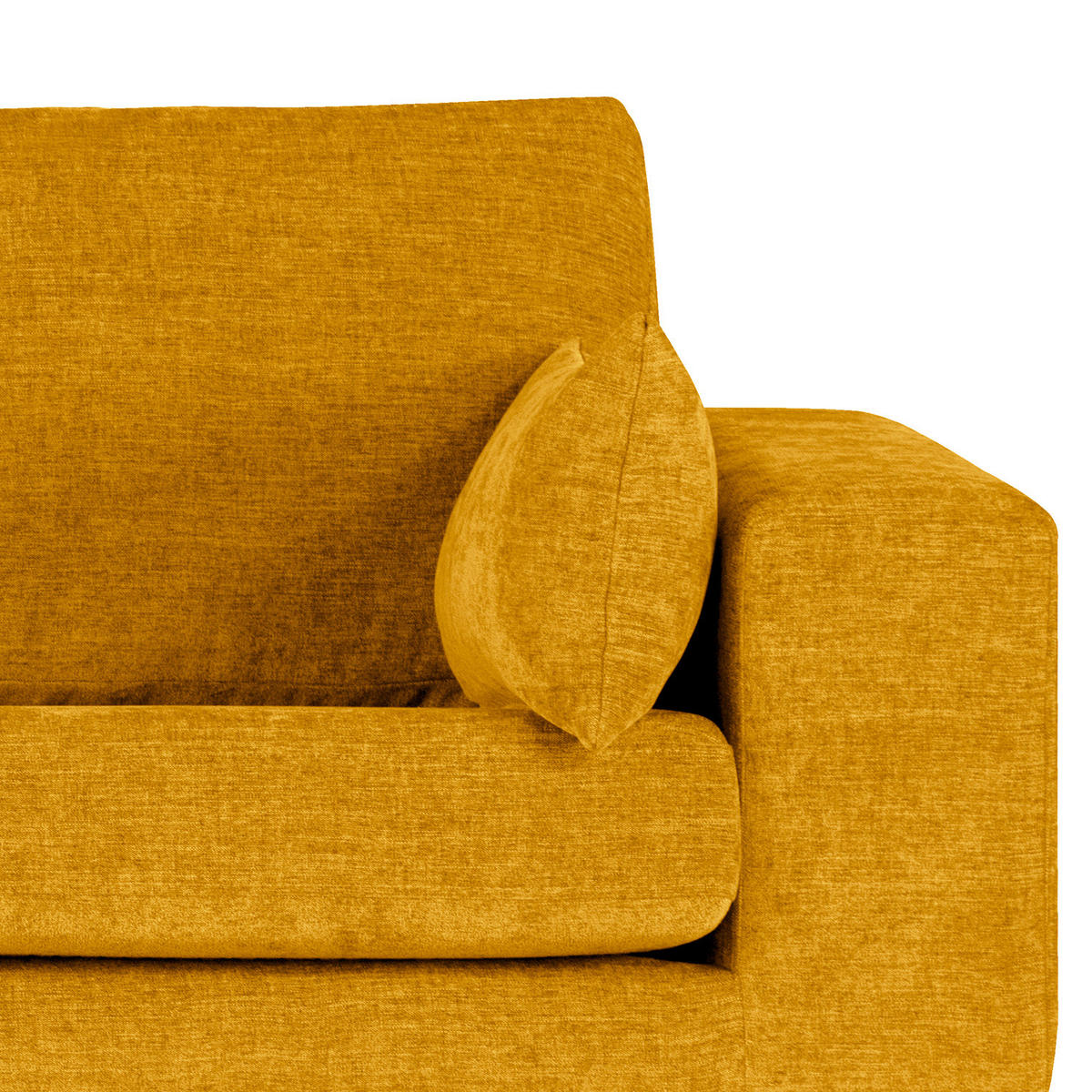2-SITZER SOFA - Eichefarben/Gelb, Eichenholz/Textil (197/81/88cm) - home24