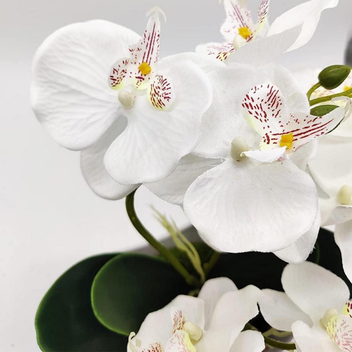 KÜNSTLICHE Orchidee 27 cm weißer Topf - Weiß, Kunststoff (27cm)