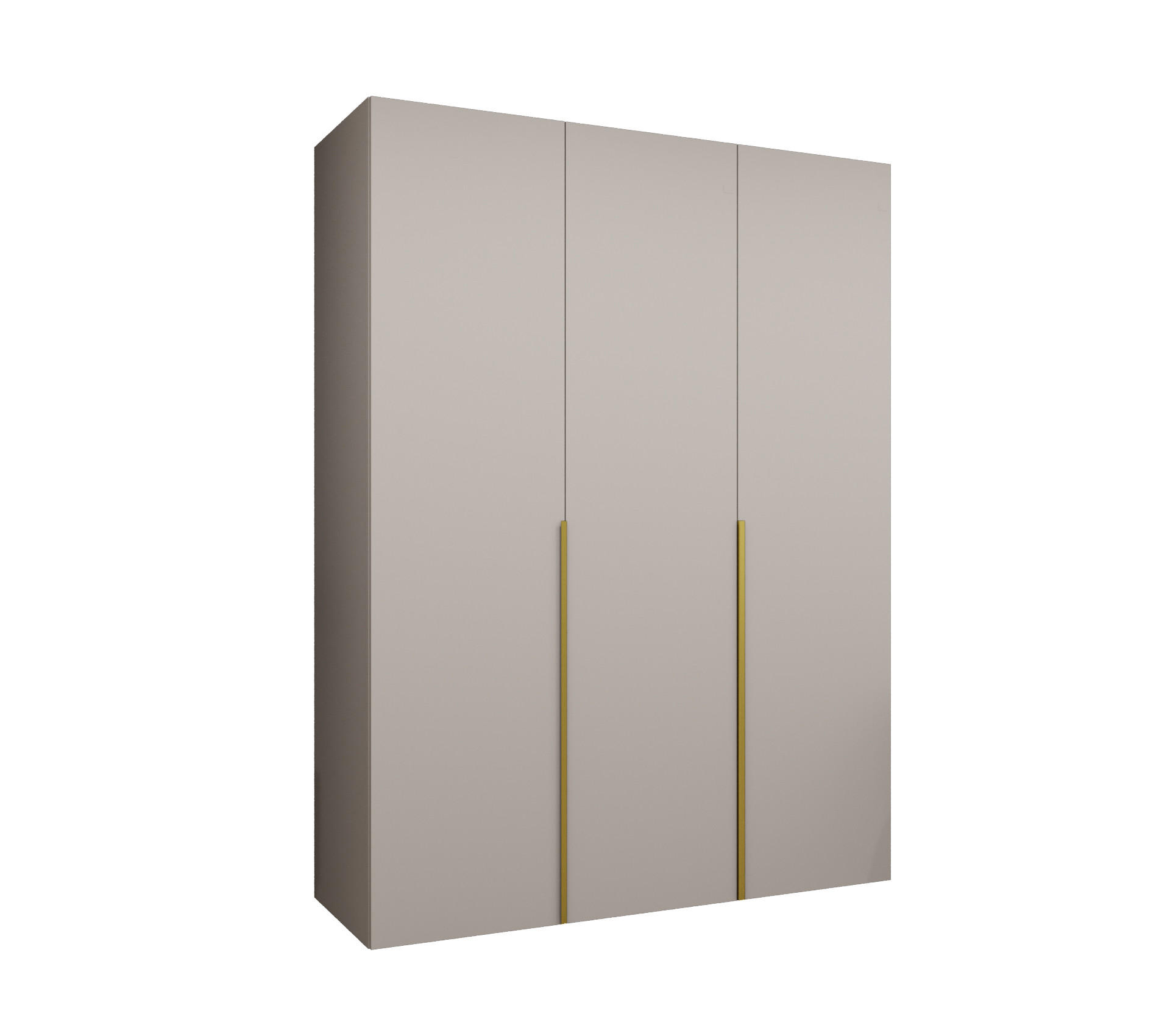 DREHTÜRENSCHRANK 202/150/52 3-türig - Kaschmir/Goldfarben, Holz (150/202/52cm) - Abiks Möbel