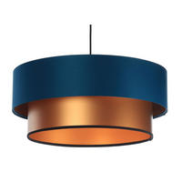 HÄNGELEUCHTE Blau 40/20 cm - Blau/Kupferfarben, Kunststoff (40/1/20cm) - ONZENO