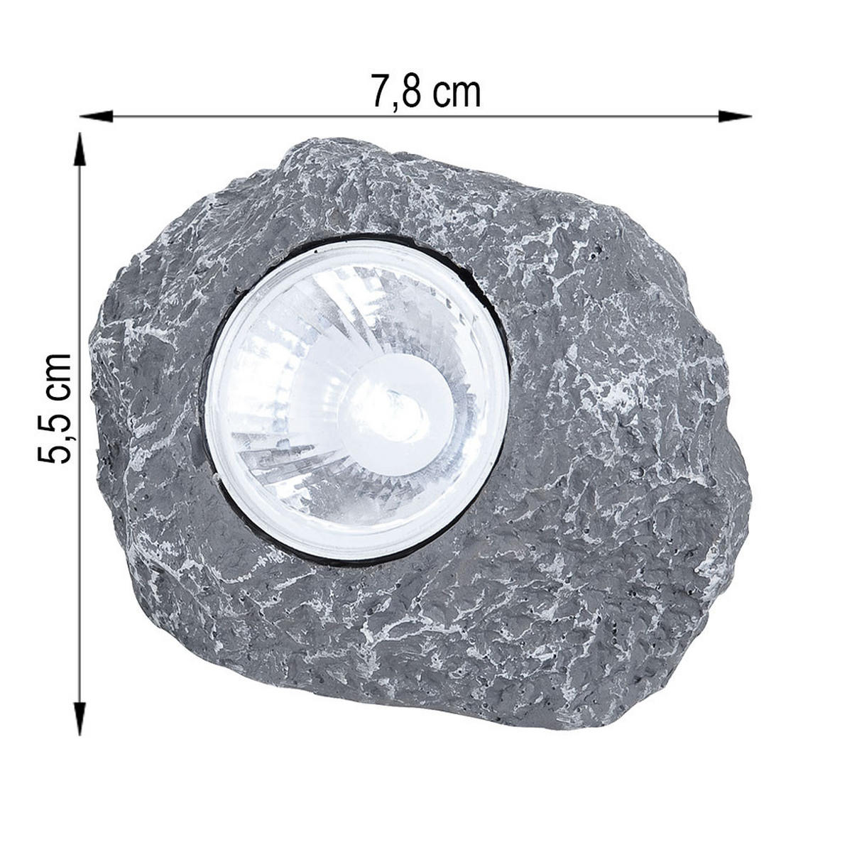 LED AUSSENLEUCHTE Steinoptik Grau 10er Set - Grau, Kunststoff (7.8/6/5.5cm) - Globo Lighting