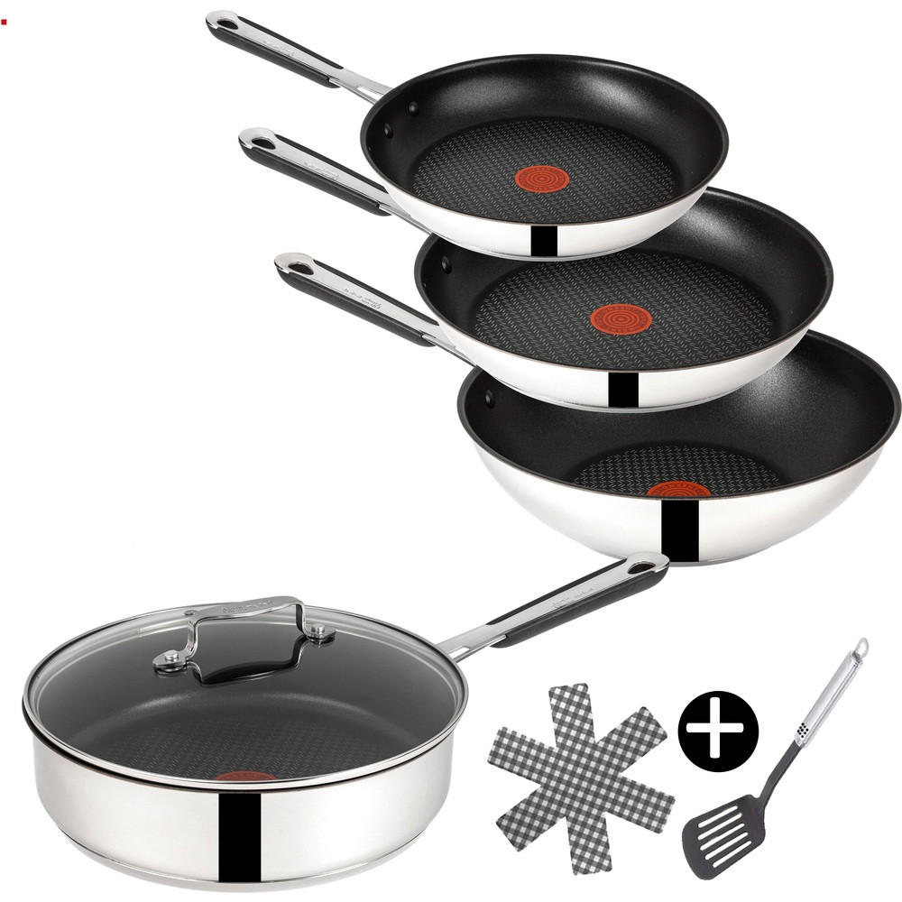 PFANNENSET J90937 Jamie Oliver Silber 7-Teilig - Silberfarben, Metall - Tefal