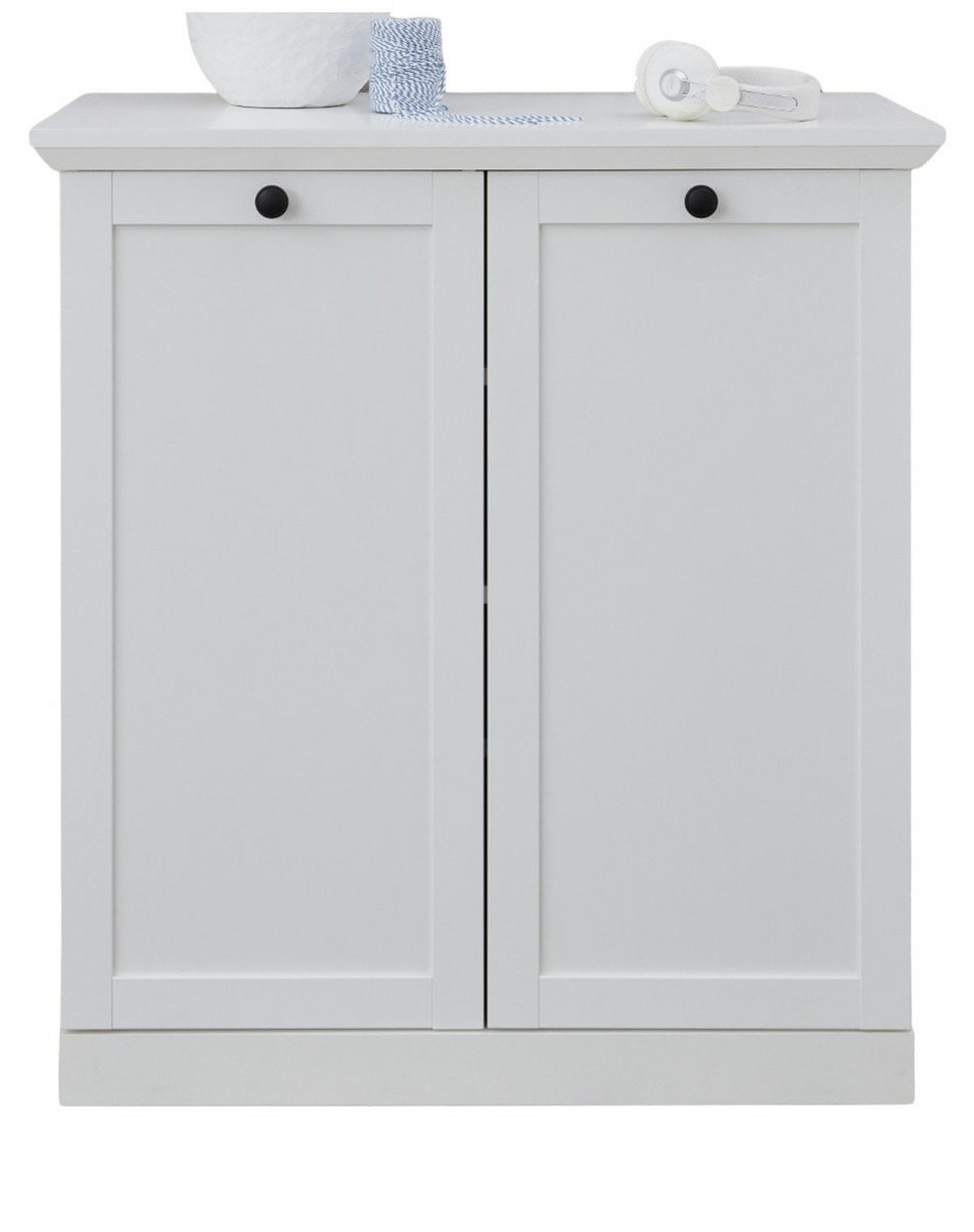 KOMMODE weiß 81 x 88 cm, SCHUHSCHRANK im Landhaus-Stil - Silberfarben/Weiß, Holzwerkstoff/Metall (81/88/41cm) - Top.Furn
