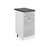 KÜCHENUNTERSCHRANK R-Line Beton 40 cm, AP Anthrazit - Schieferfarben/Weiß, Holzwerkstoff (40/81.6/60cm) - Vicco