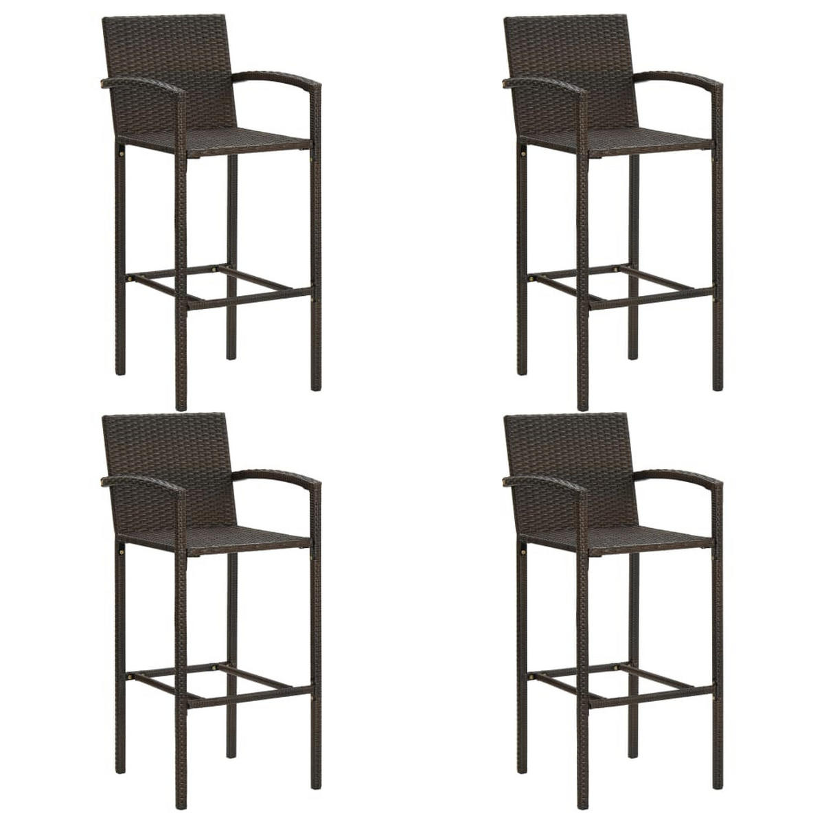 GARTENBAR-SET 5-teilig Poly Rattan Braun - Braun, Kunststoff - vidaXL