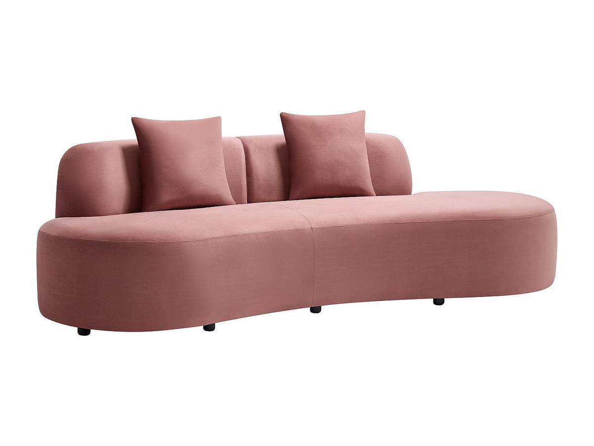 SOFA - 3 Personen - samt - rosa Basiliana - Pink, Textil (230/76/80cm) - Vente-Unique