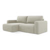 ECKSOFA mit Schlaffunktion links Strukturstoff Stoff Beige - Beige/Creme, Kunststoff/Textil (149/244cm) - LaMiaSofa