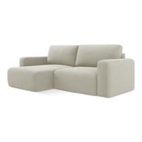 ECKSOFA mit Schlaffunktion links Strukturstoff Stoff Beige - Beige/Creme, Kunststoff/Textil (149/244cm) - LaMiaSofa