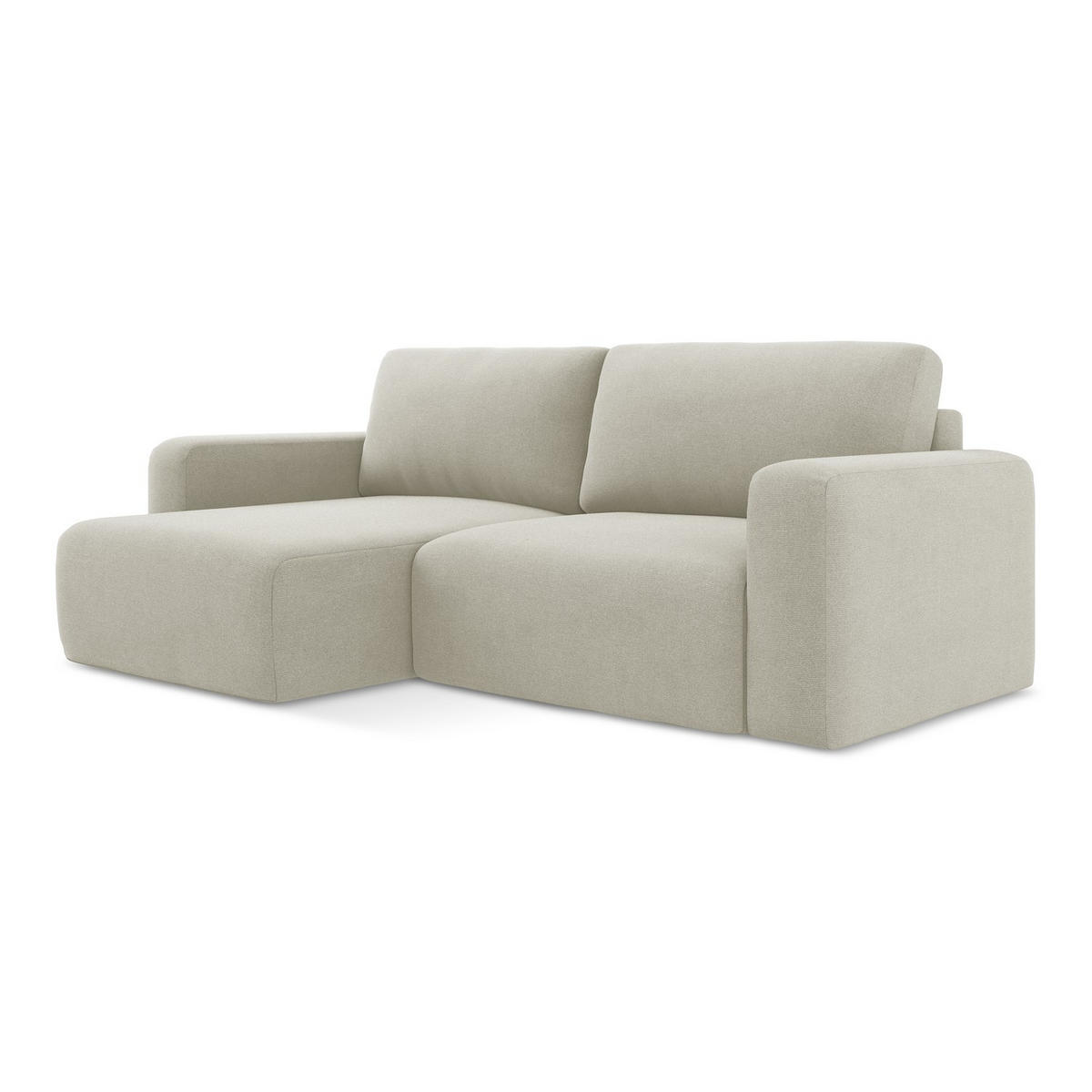 ECKSOFA mit Schlaffunktion links Strukturstoff Stoff Beige - Beige/Creme, Kunststoff/Textil (149/244cm) - LaMiaSofa