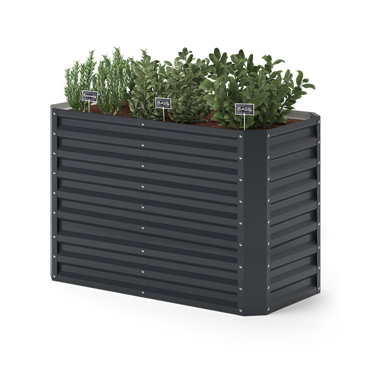 HOCHBEET Anthrazit 120 x 60 cm - Anthrazit, Metall (120/80/60cm) - OK-Living
