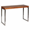 KONSOLENTISCH Massivholz Chromgestell Handgefertigt ISEN, Braun 120x45x77 cm - Silberfarben/Braun, Holz/Metall (45/120/77cm) - KADIMA DESIGN