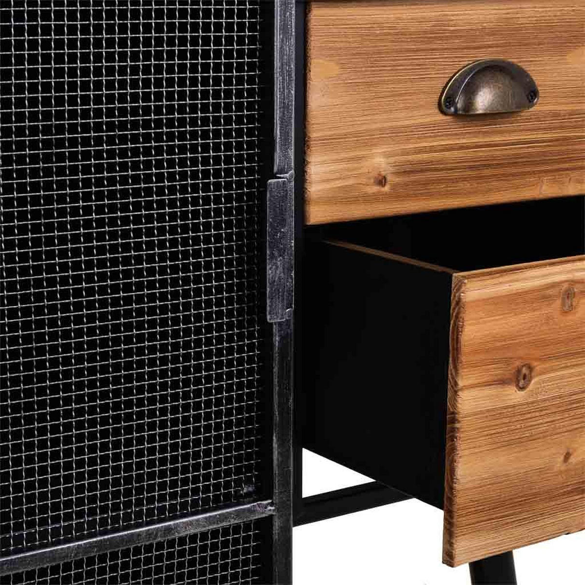 VITRINE aus Holz und Metall 76x41x135 cm - Multicolor, Metall (76/135/40.5cm) - Wanderlust
