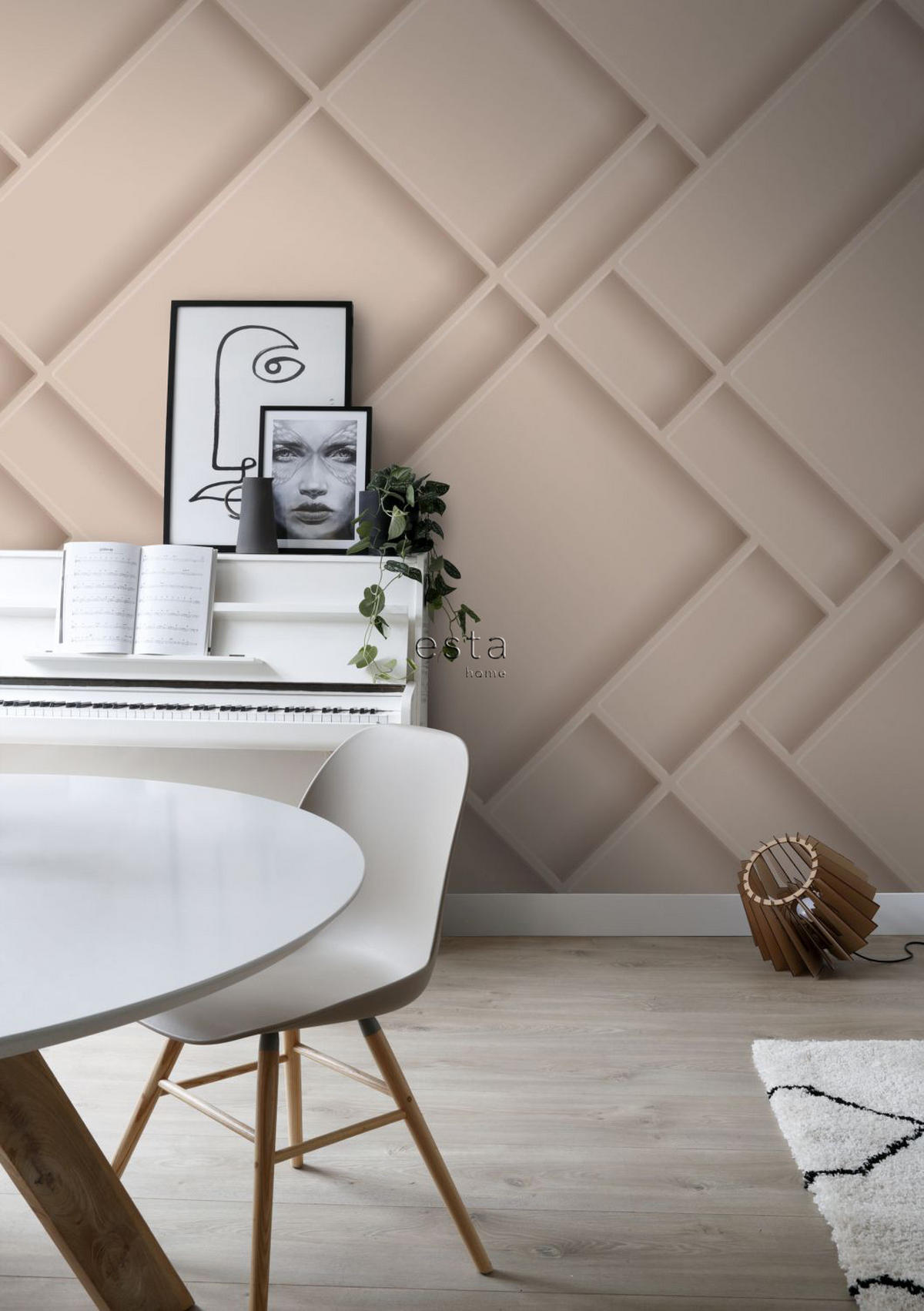 FOTOTAPETE Holzwandverkleidung 200 x 279 cm - Pink, Papier (200/279cm) - ESTAhome