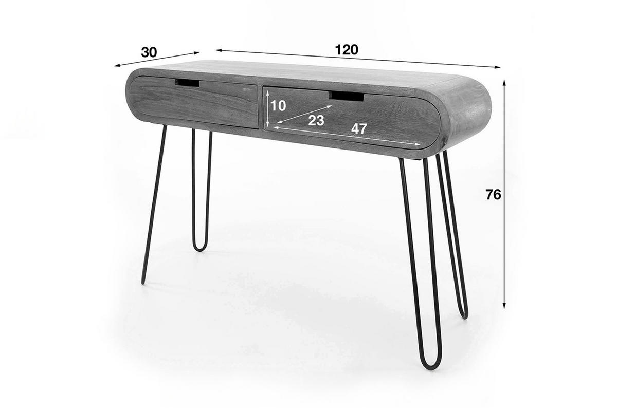 KONSOLENTISCH BARA Braun Holz - Schwarz/Braun, Holz (30/120/76cm) - KAWOLA