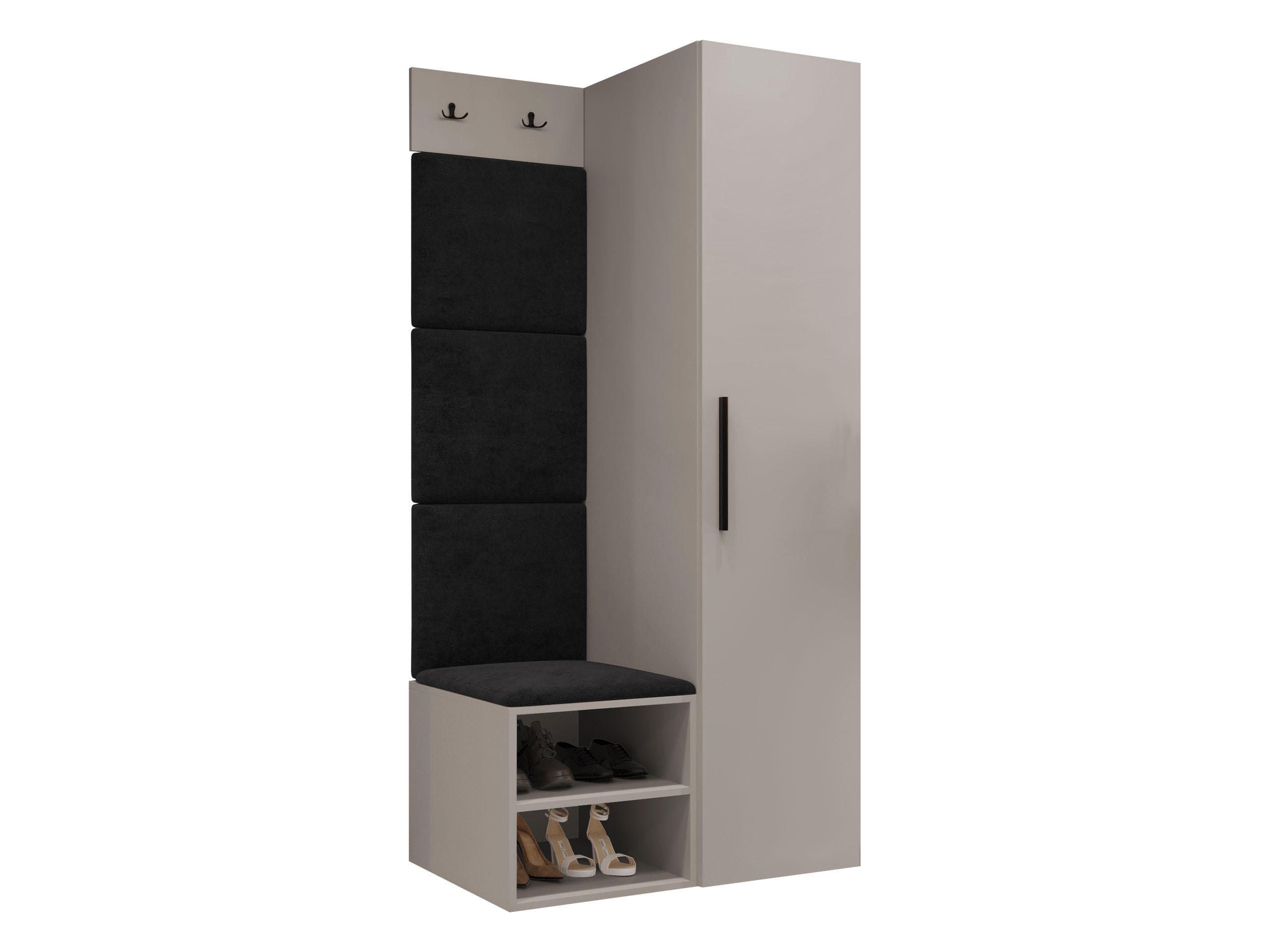 GARDEROBEN-SET Medi III - Kaschmir/Anthrazit, Holzwerkstoff/Kunststoff (40/191/50cm) - MIRJAN24