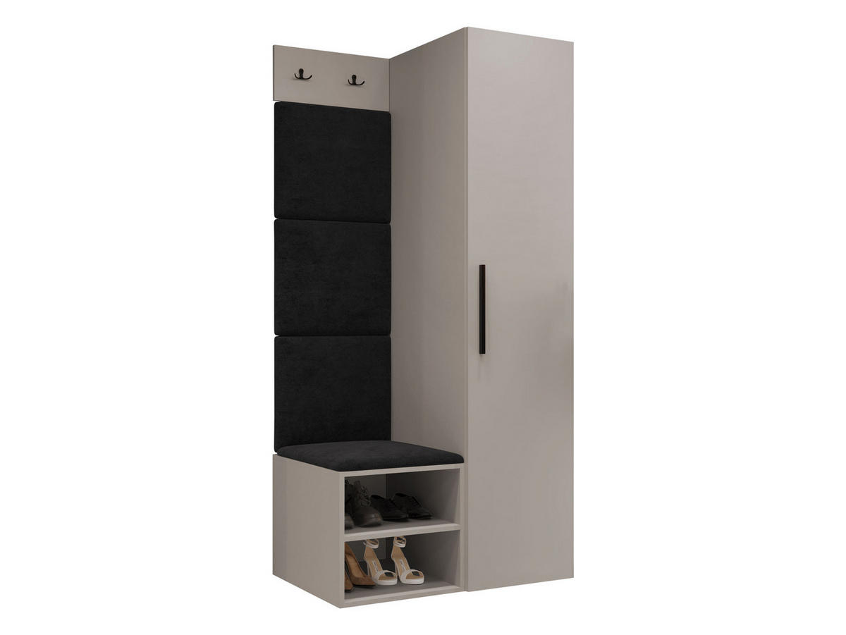 GARDEROBEN-SET Medi III - Kaschmir/Anthrazit, Holzwerkstoff/Kunststoff (40/191/50cm) - MIRJAN24