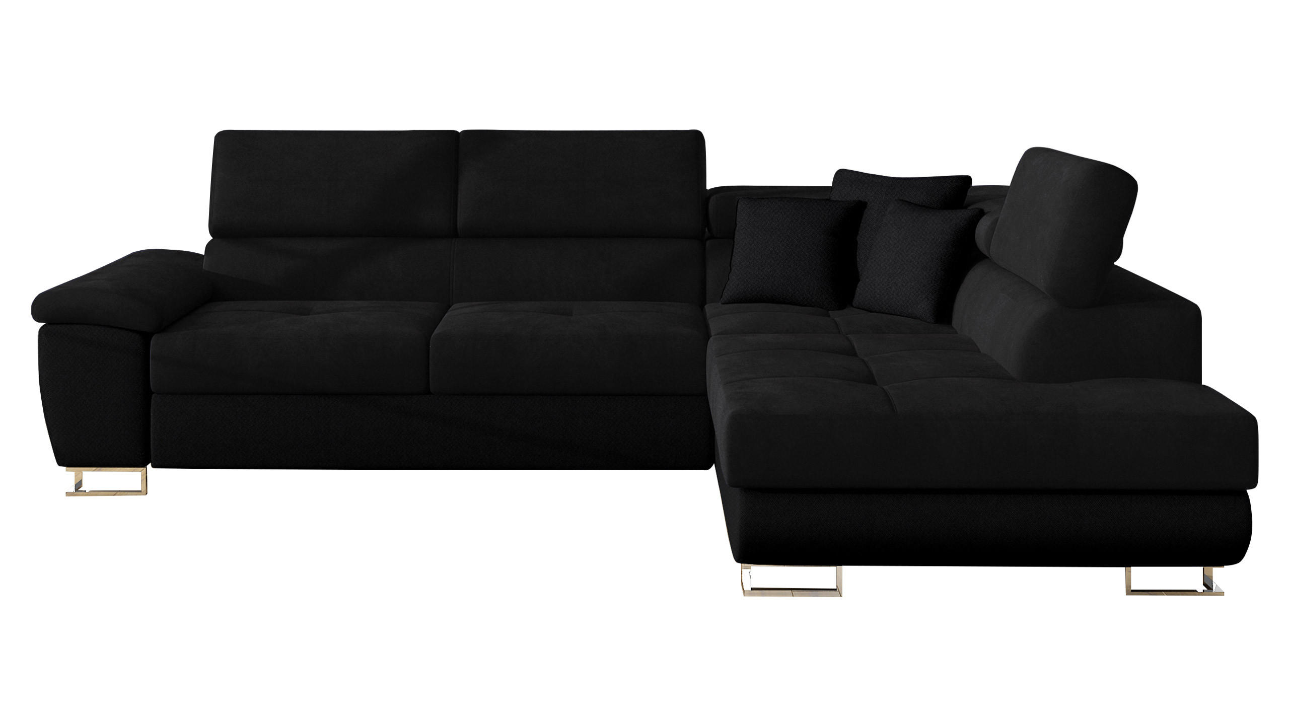 ECKSOFA Cotere, Seite: Rechts - Schwarz, Holz/Textil (270/202cm) - MIRJAN24