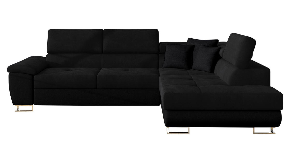 ECKSOFA Cotere, Seite: Rechts - Schwarz, Holz/Textil (270/202cm) - MIRJAN24
