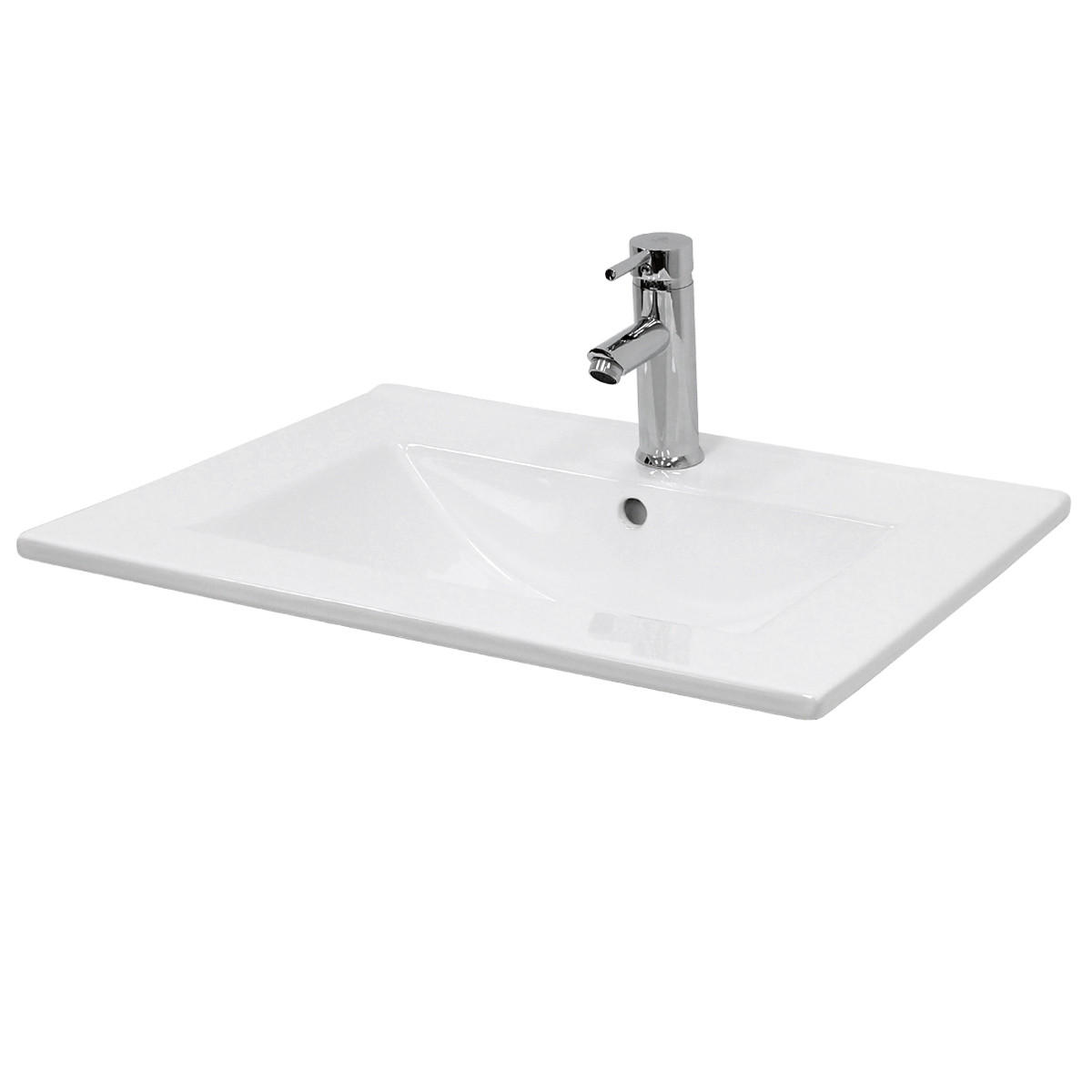 WASCHBECKEN - Weiß, Keramik (46.5/17.5/61cm) - ECD-Germany