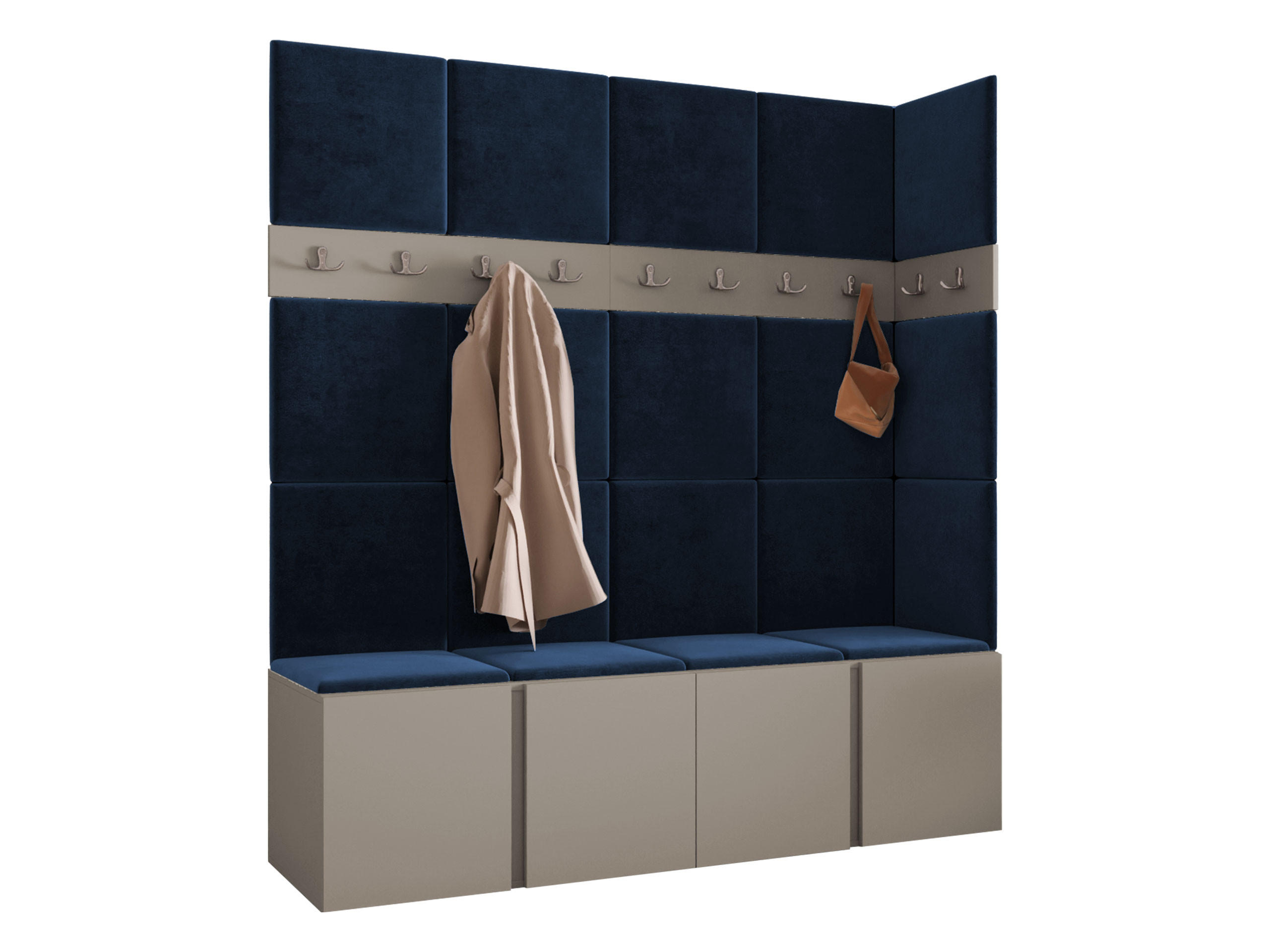 MOBILIER PENTRU HOL Orion II - albastru/cașmir, material plastic/compozit lemnos (168/186/46cm) - MIRJAN24