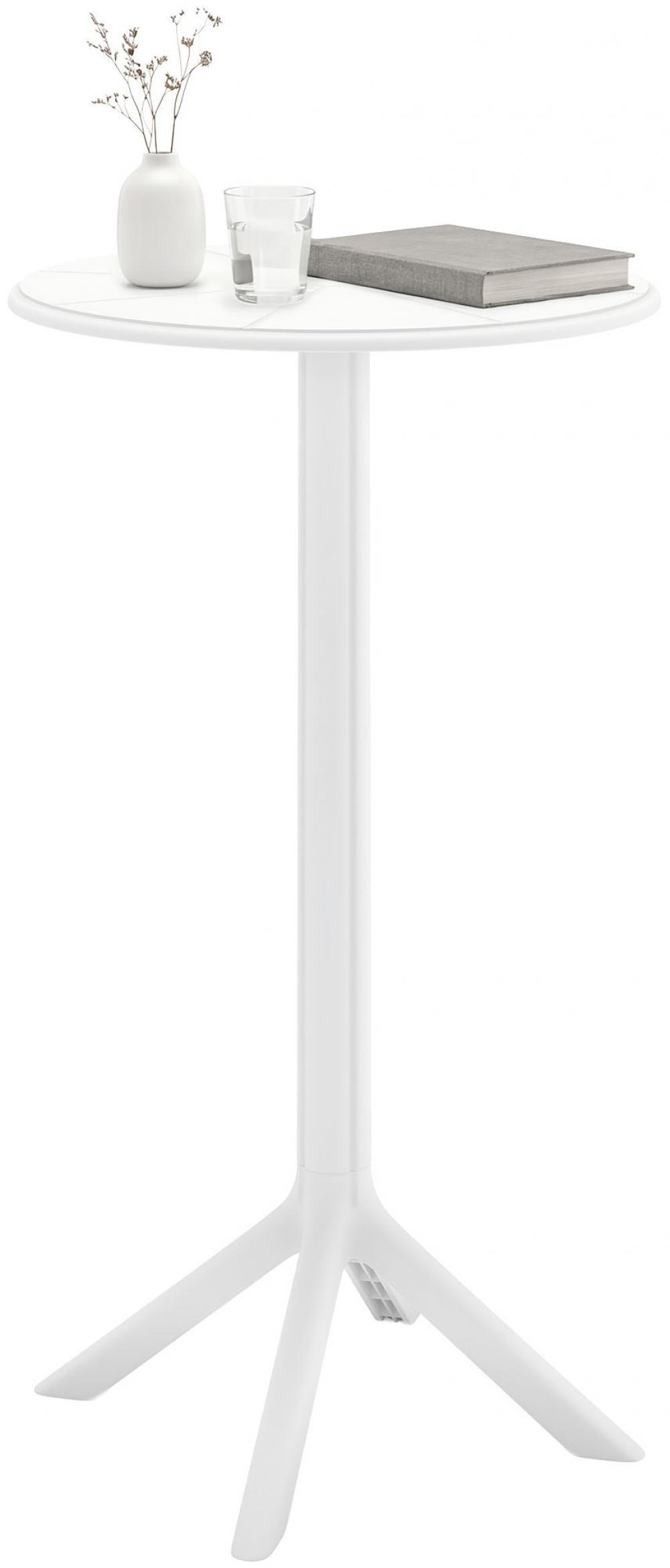 BARTISCH rund 60 cm Kunststoff Weiß - Weiß, Kunststoff (60/60/107cm) - CLP