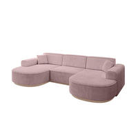 WOHNLANDSCHAFT MARI-U1-v1 - 303x171x83 cm Rosa Cord - Rosa, Holzwerkstoff/Textil (303/83/171cm) - ALTDECOR