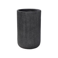 BLUMENTOPF schwarz rund 30/30/49 cm Eantio - Schwarz, Naturmaterialen (49cm) - Beliani