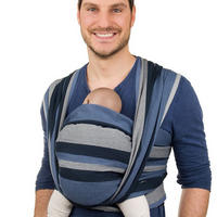 BABYTRAGETUCH Gewebtes Tragetuch - Blau/Dunkelblau, Textil (70/0.1/540cm) - Hoppediz