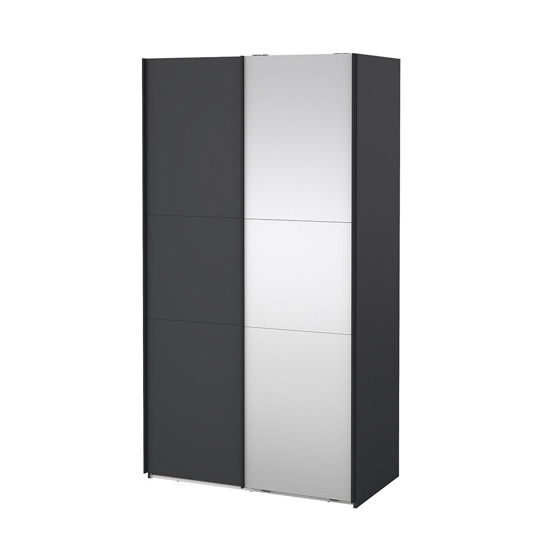 SCHIEBETÜRENSCHRANK, Como, Grau, Holzwerkstoff, 119 x 67 x 221 cm - Grau, Holzwerkstoff (119/221/67cm) - ebuy24