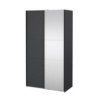 SCHIEBETÜRENSCHRANK, Como, Grau, Holzwerkstoff, 119 x 67 x 221 cm - Grau, Holzwerkstoff (119/221/67cm) - ebuy24