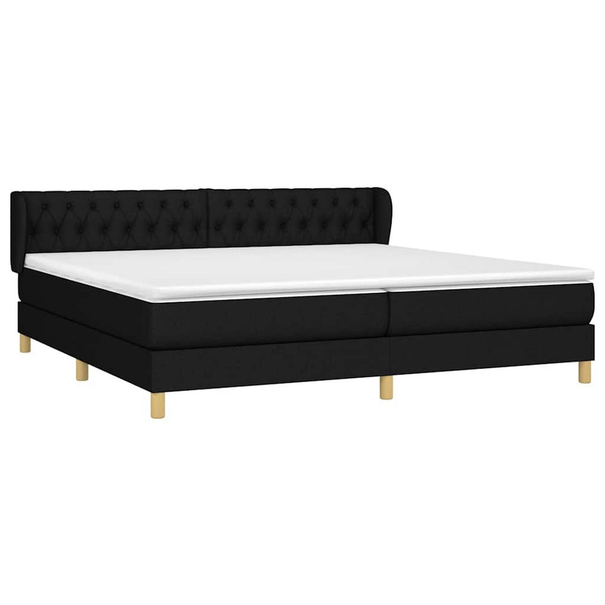 BOXSPRINGBETT 200/200 Cm Schwarz Gewebe - Schwarz, Textil (203/203cm) - vidaXL
