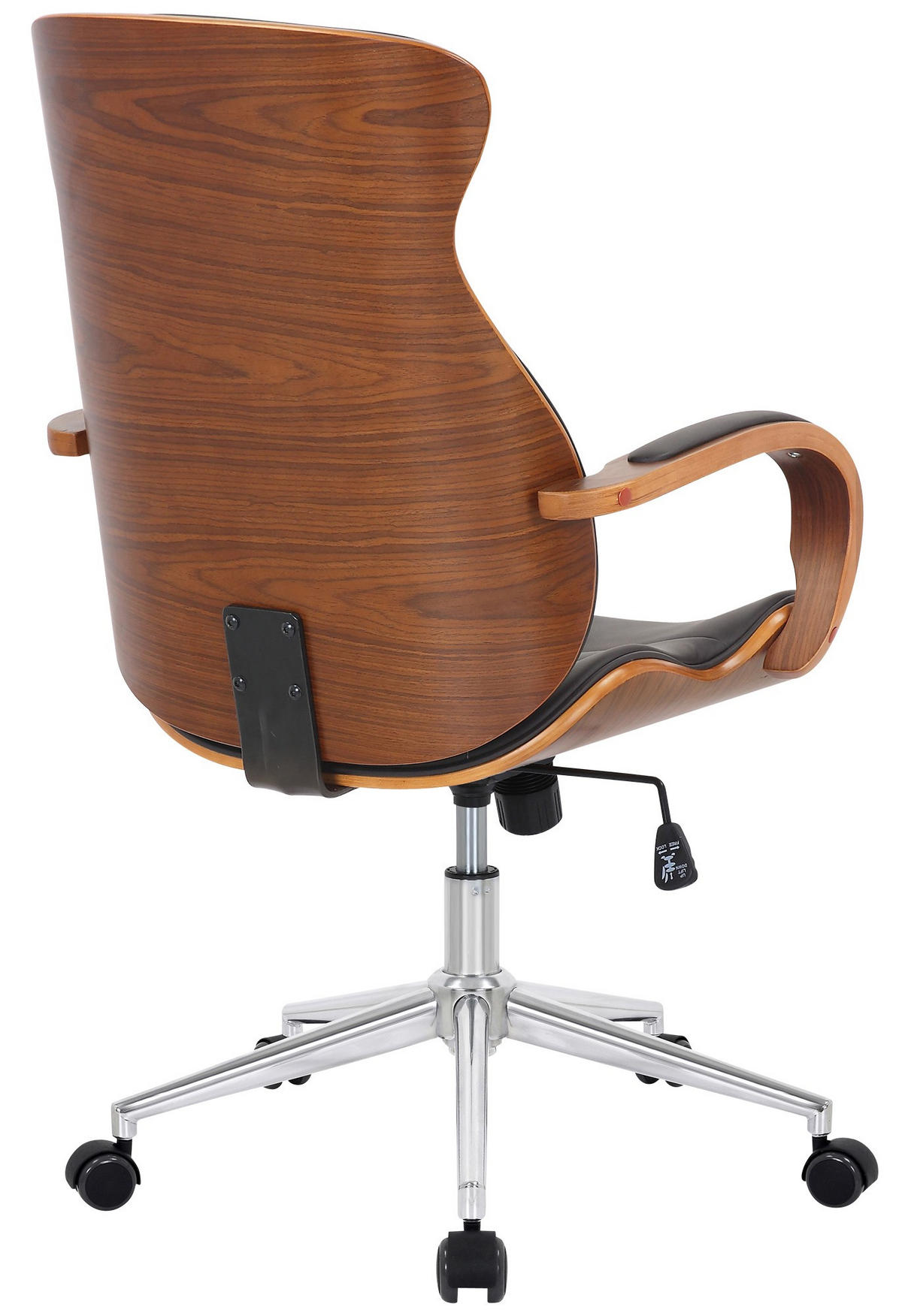 DREHSTUHL Lederlook walnuss/braun - Chromfarben/Walnussfarben, Textil/Metall (63/100/68cm) - CLP