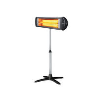 HALOGEN-HEIZUNG auf Standfuß Schwarz outdoortauglich und höhenverstellbar 2500 W - Schwarz, Kunststoff/Metall (84/130/11cm) - Purline