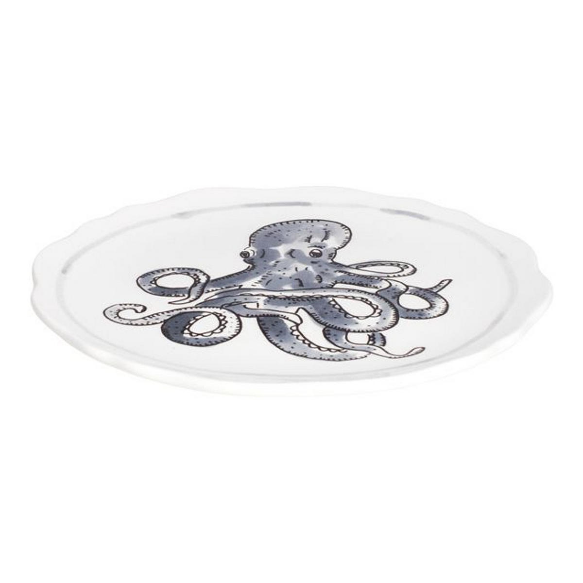 TELLER Oktopus in Schwarz - 15cm - Schwarz, Keramik (12/12/1.5cm) - Blond Amsterdam