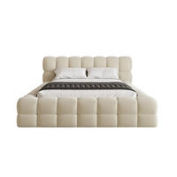 POLSTERBETT Verona 140x200 cm mit stabilem Metallrahmen, Bettkasten, Lattenrost und markantem Kopfteil - Bouclé Beige - Beige, Textil/Metall (140/200cm) - Chilly