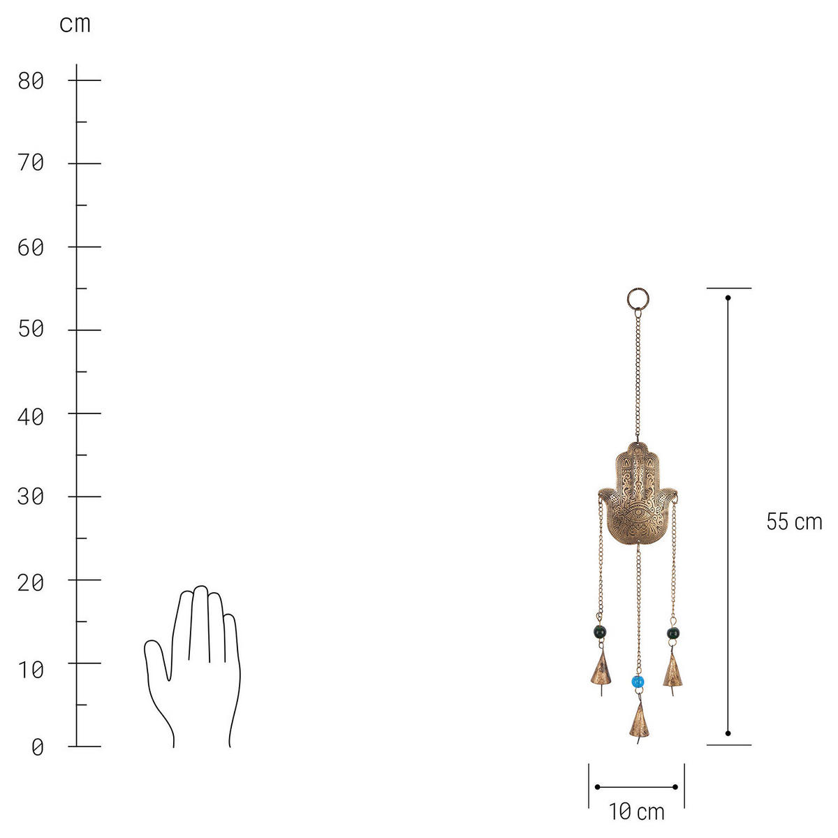 HÄNGEDEKO Bali - Goldfarben, Metall (10/1/55cm) - Butlers