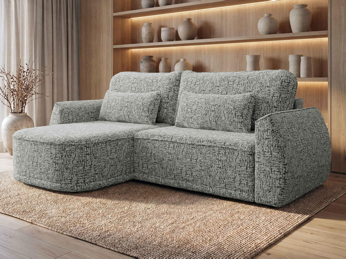 ECKSCHLAFSOFA Lorenzo - Schwarz/Grau, Holz/Kunststoff (260/165cm) - MIRJAN24