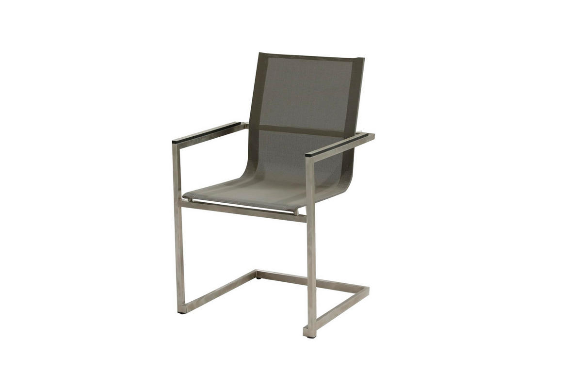 GARTENSTUHL 4er Set Dirk Freischwinger - Grau, Kunststoff (56/90/50cm) - DELUKE