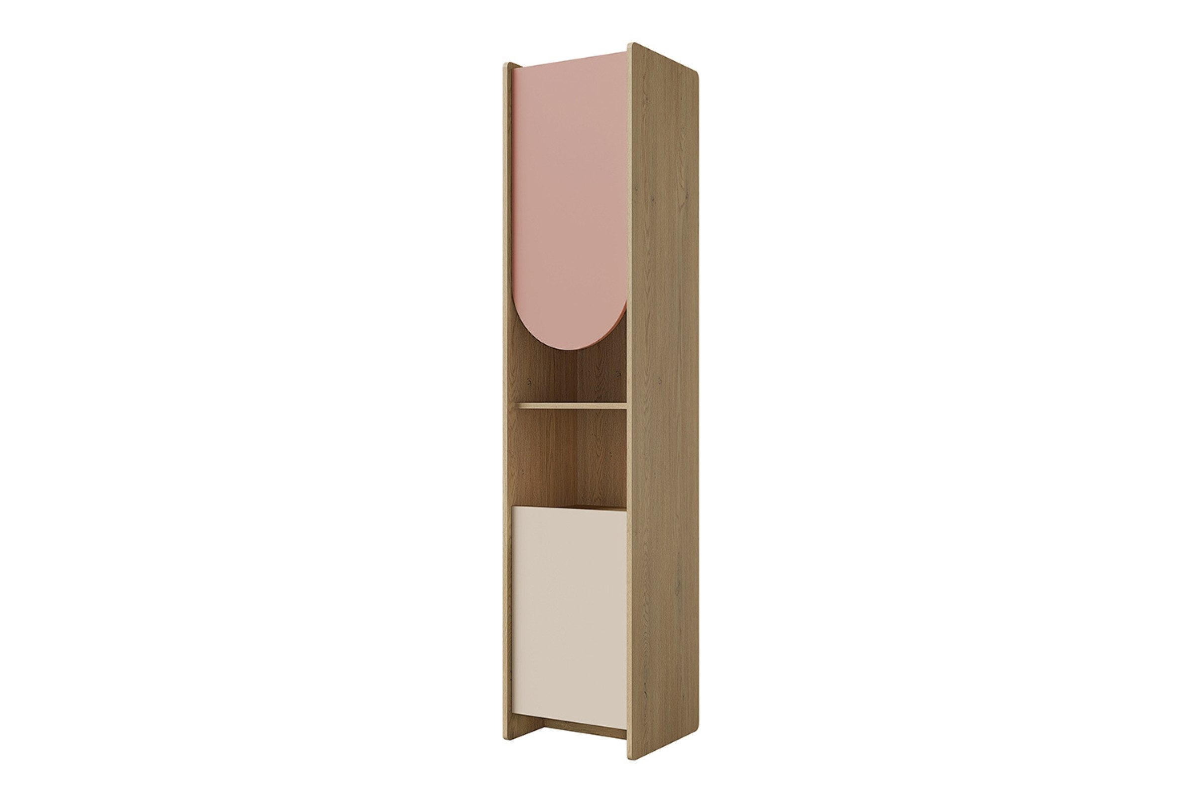 KINDERREGAL LEXO 05 43/198/40 cm in Eiche Cremona/Macadamia/Puderrosa (links) - Eichefarben/Beige, Holzwerkstoff (43/198/40cm) - Deine Möbel 24