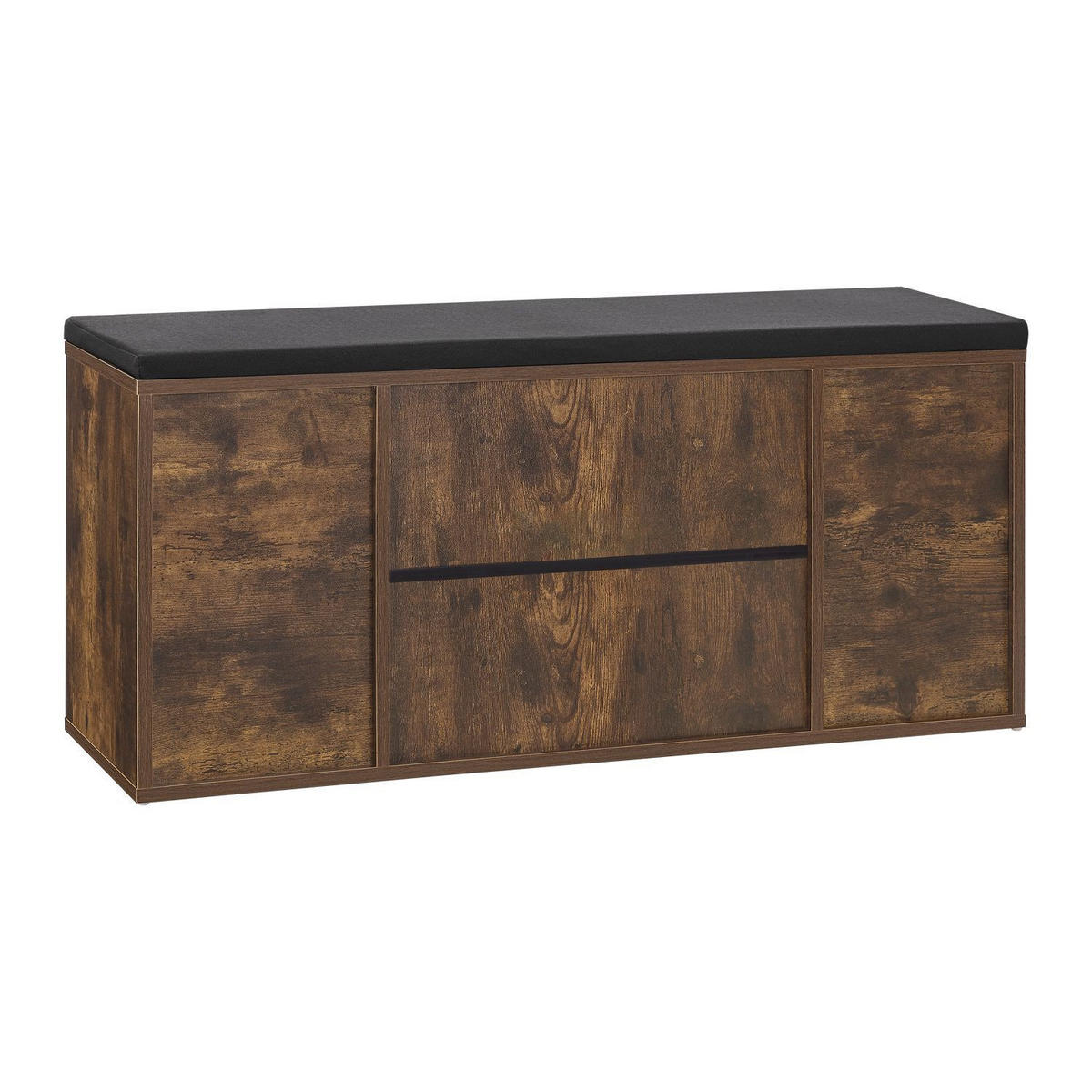 SCHUHREGAL mit Polsterung & 10 Fächern Antikbraun 104 x 30 x 48 cm - Braun, Holz (30/48/104cm) - Juskys